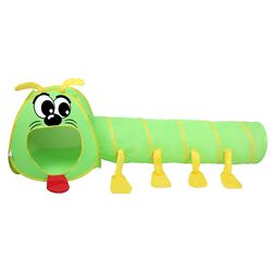 Cort pentru copii cu tunel iPlay NA-8603 (Green/Yellow)