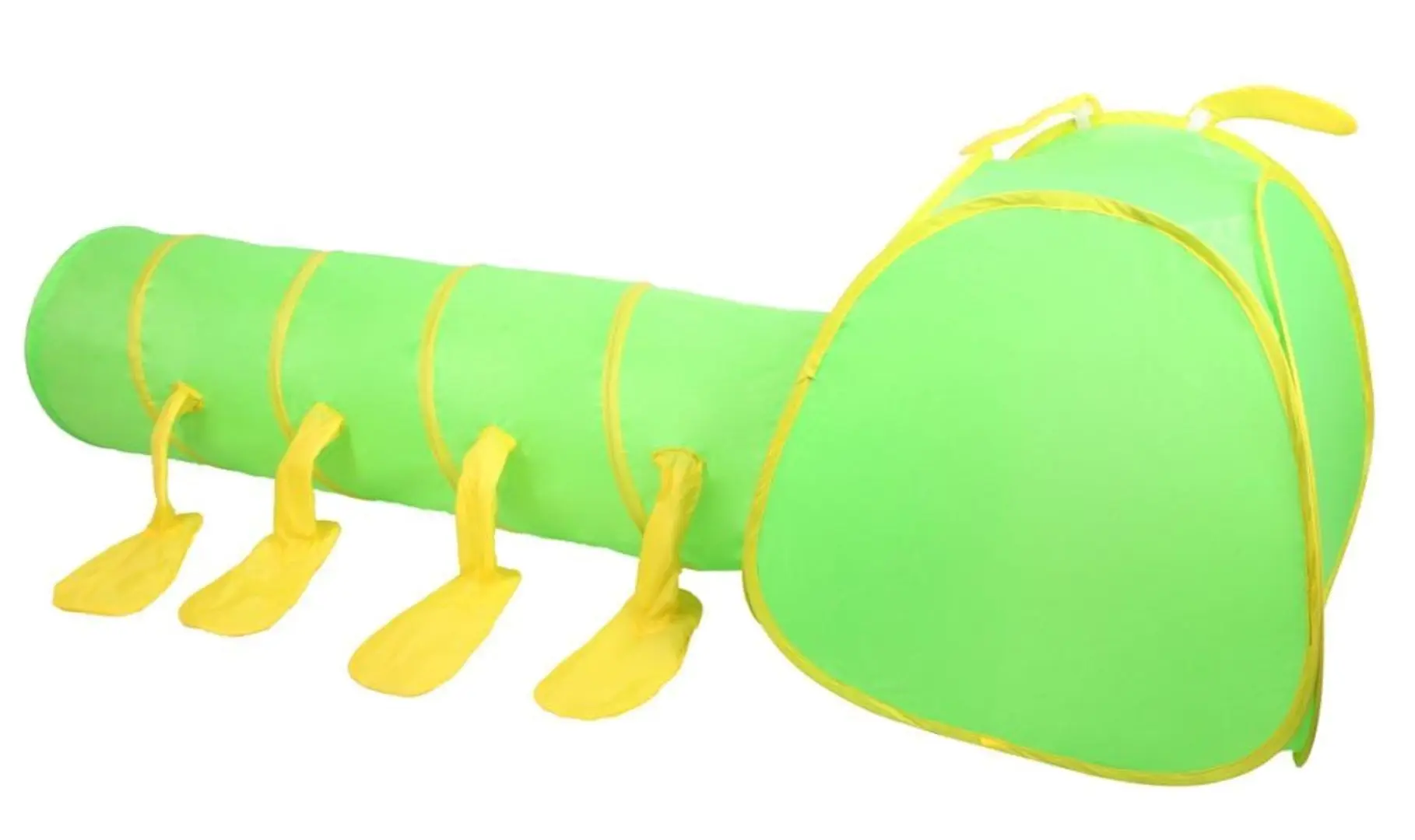 Cort pentru copii cu tunel iPlay NA-8603 (Green/Yellow)