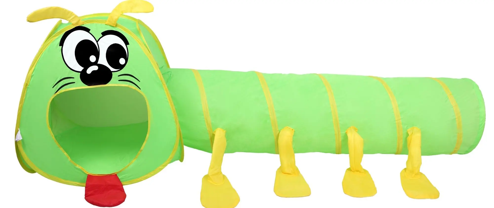 Cort pentru copii cu tunel iPlay NA-8603 (Green/Yellow)