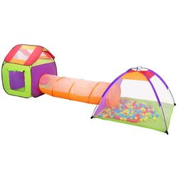 Căsuţă pentru joacă cu tunel şi mingi Iso Trade 2881 (Multicolor)