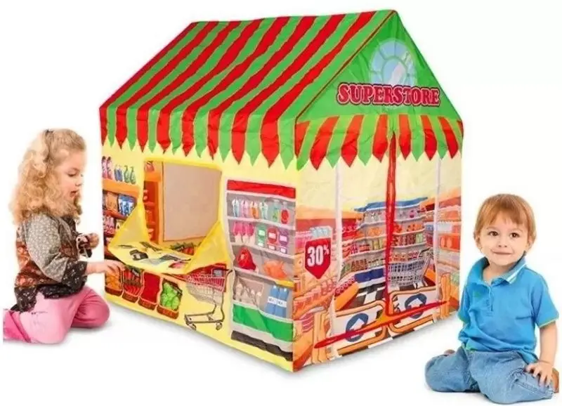 Игровая палатка LeanToys Supermarket 3674 (Green/Red) - 2