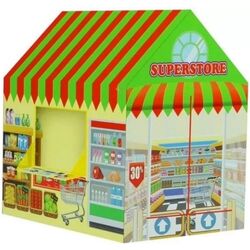Cort de joaca LeanToys Supermarket 3674 (Green/Red)