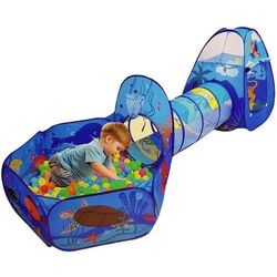 Complex de joaca LeanToys Tunnel Tent Dry Pool (Blue)