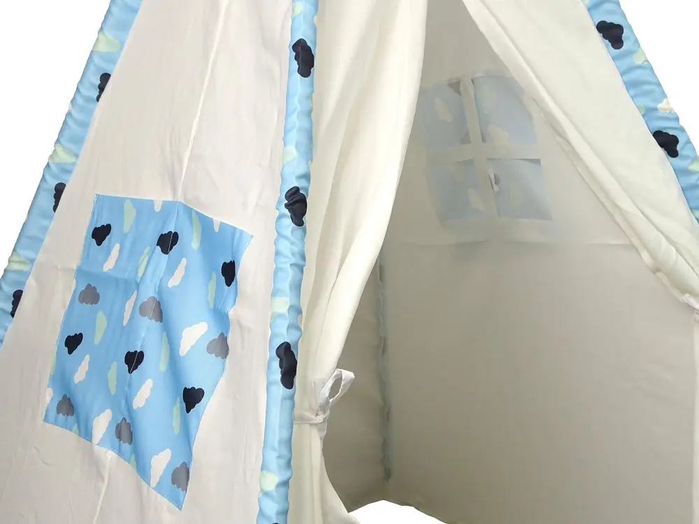 Палатка детская LeanToys Indian Tepee (White/Blue) - 3