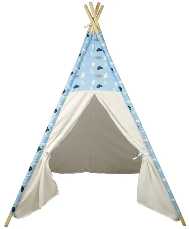 Палатка детская LeanToys Indian Tepee (White/Blue)