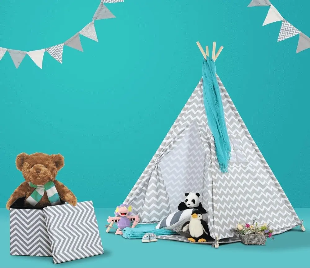 Cort pentru copii Mobhaus Etent (Gray/White) - 7