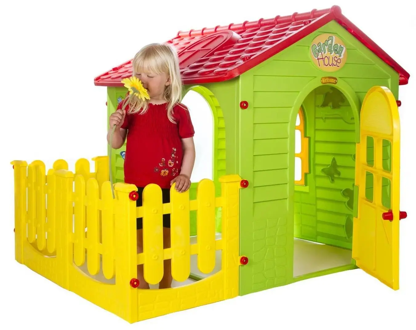 Casuta pentru joaca Mochtoys 165x120x120.5 (Green/Yellow) - 5