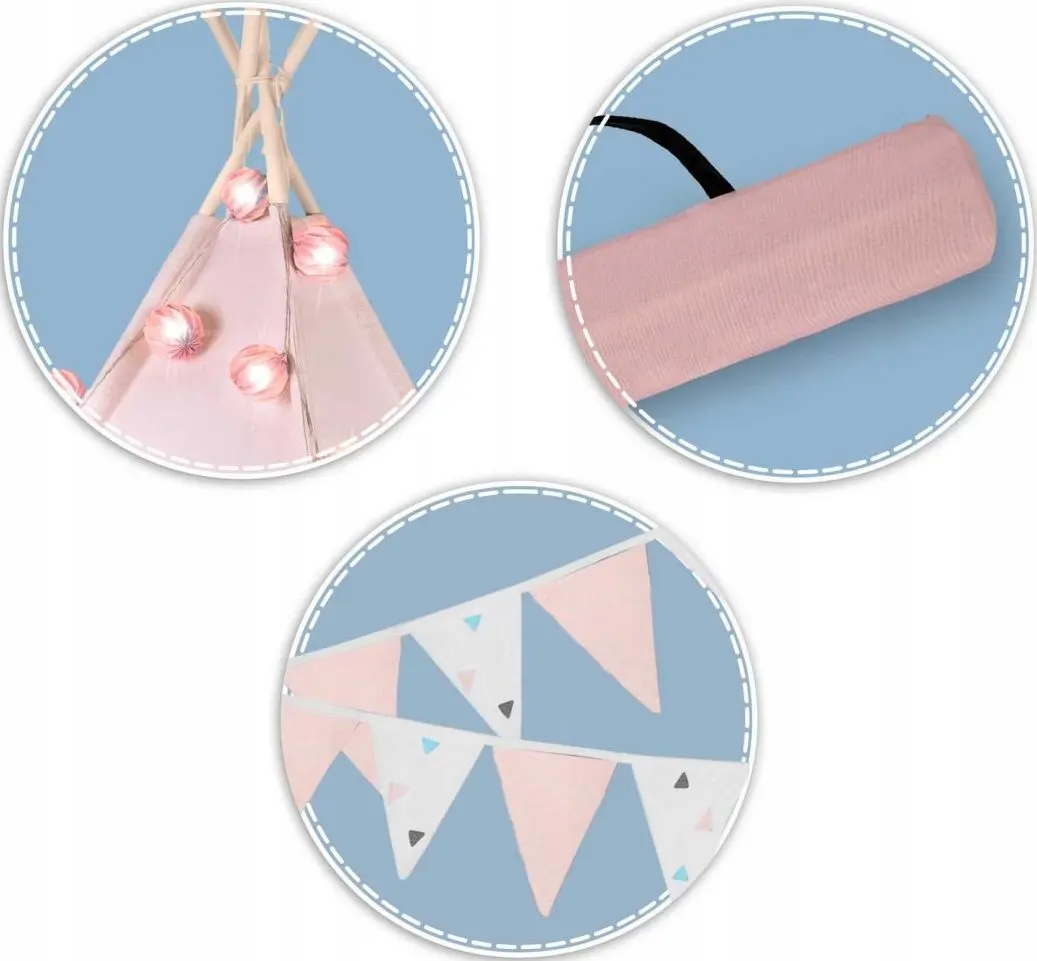 Cort pentru copii Nukido 740022 (Pink/White)