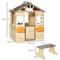 Casuta pentru joaca Outsunny 345-024 (Natural) Thumb