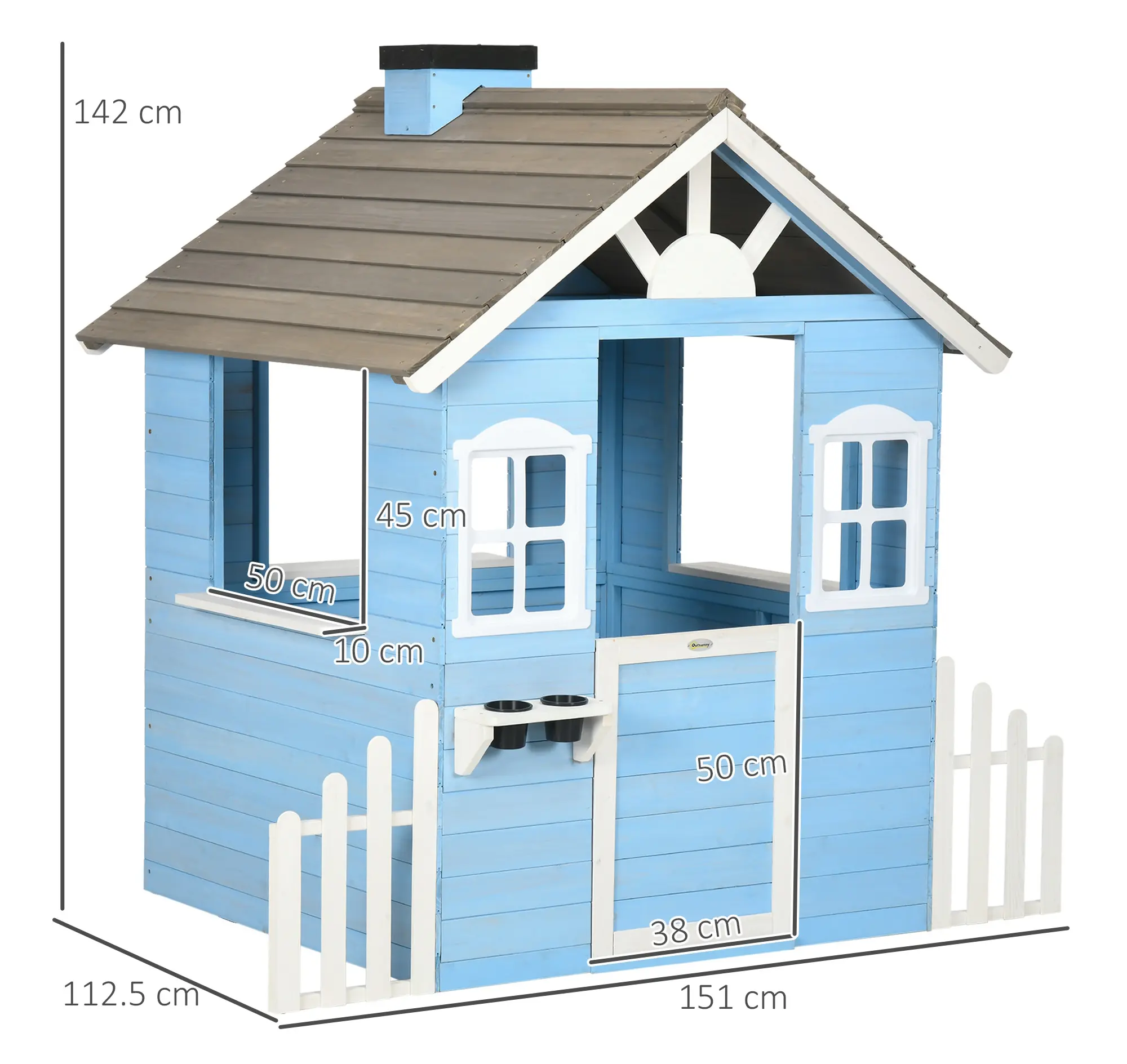 Игровой домик Outsunny 345-025V00BU (Blue) - 3