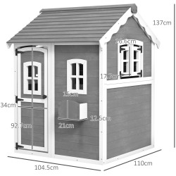 Игровой домик Outsunny 345-026V00GY (Grey/White) Thumb