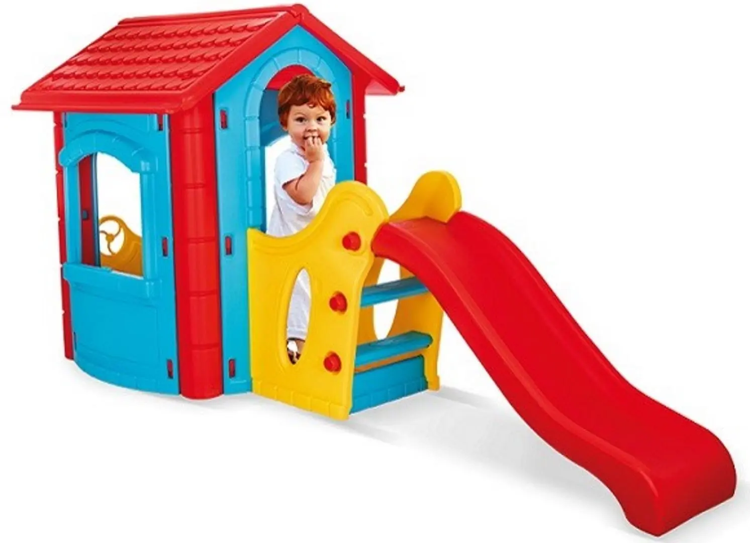 Casuta cu tobogan Pilsan Happy House 06432 (Grey/Red) - 2