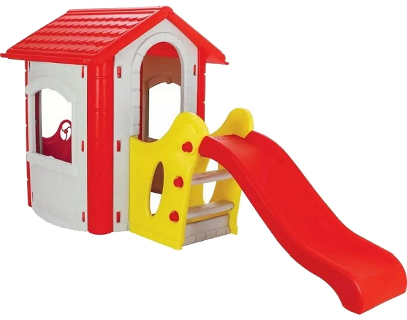Casuta cu tobogan Pilsan Happy House 06432 (Grey/Red)