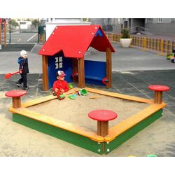 Casuta de joaca cu nisipiera PlayPark DB-112 (Multicolore) Thumb