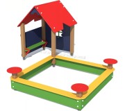 Casuta de joaca cu nisipiera PlayPark DB-112 (Multicolore)