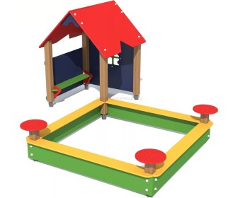 Casuta de joaca cu nisipiera PlayPark DB-112 (Multicolore)