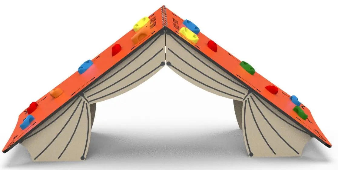 Casuta pentru joaca cu perete de alpinism PlayPark DS-35 (Orange)