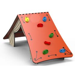 Casuta pentru joaca cu perete de alpinism PlayPark DS-35 (Orange) Thumb