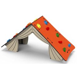 Casuta pentru joaca cu perete de alpinism PlayPark DS-35 (Orange)