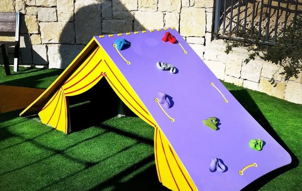 Casuta pentru joaca cu perete de alpinism PlayPark DS-35 (Orange)