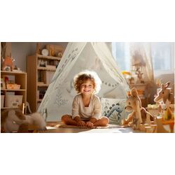Cort pentru copii Ricokids Nukido Dino (Biege) Thumb