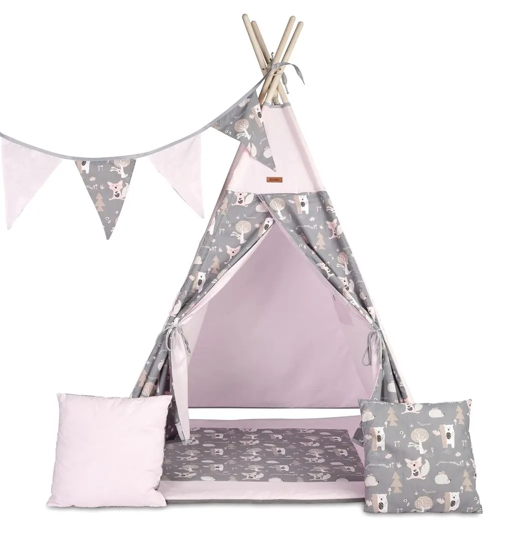 Cort de joaca Sensillo Tipi Meadow (Pink)