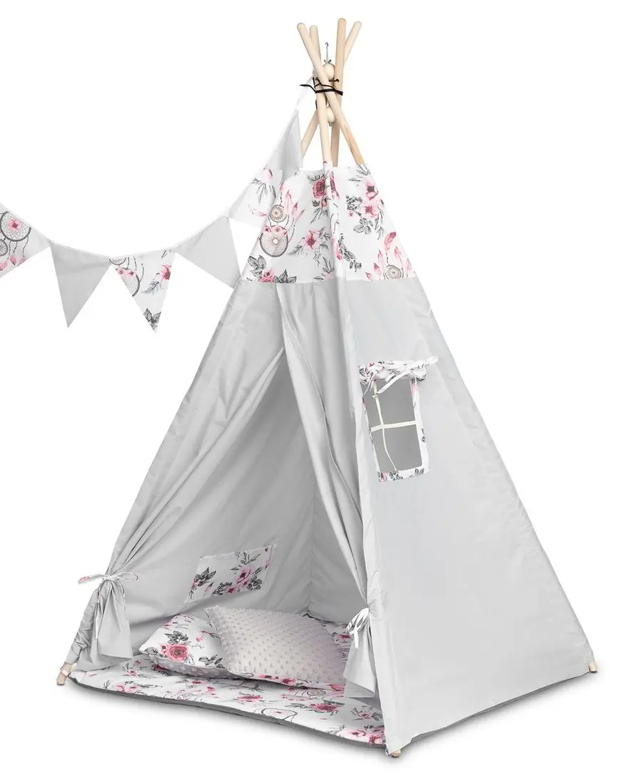 Cort pentru copii Sensillo Teepee Tent Dream Catchers (Pink/Grey)