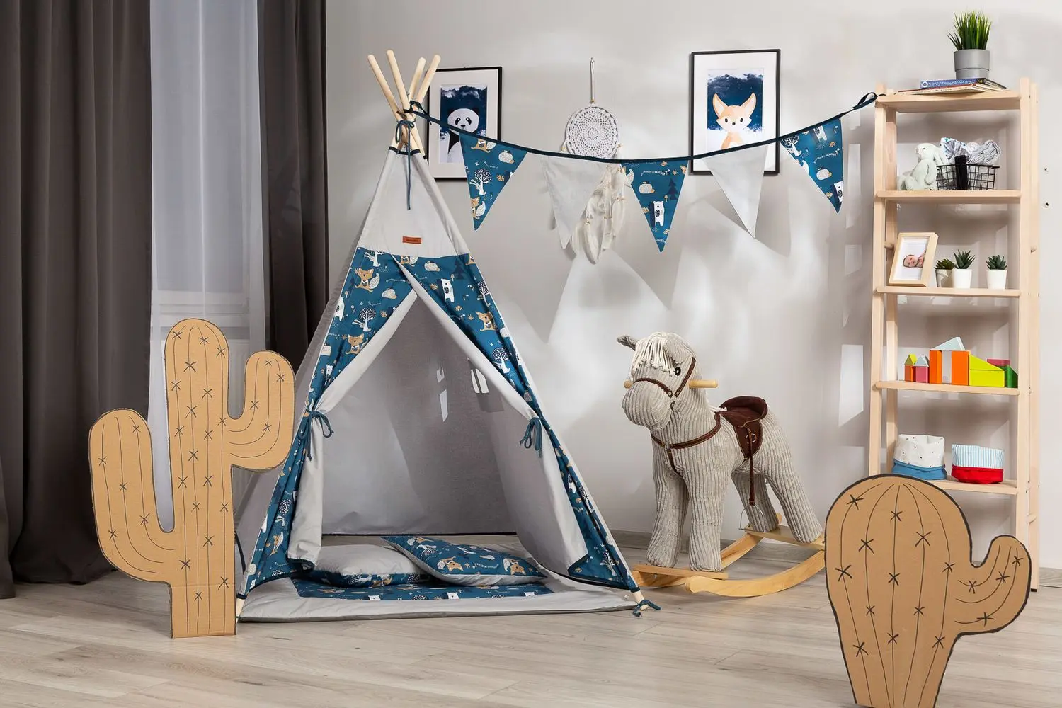 Cort pentru copii Sensillo Teepee Tent (Navy/Grey)