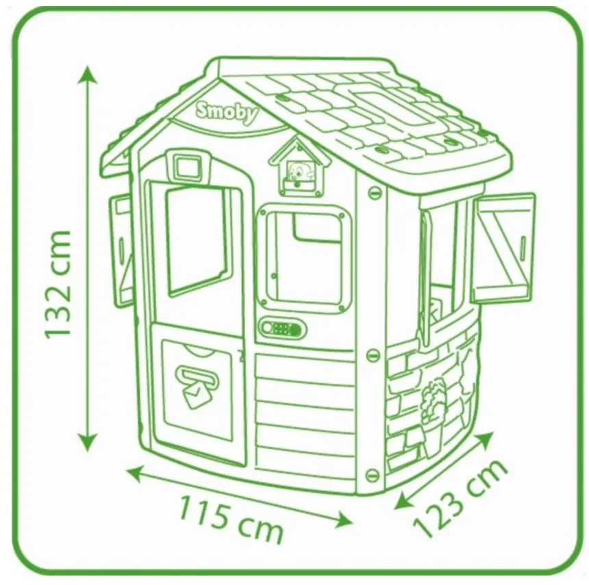 Casuta pentru joaca Smoby Neo Jura Lodge (Gray/Green) - 4