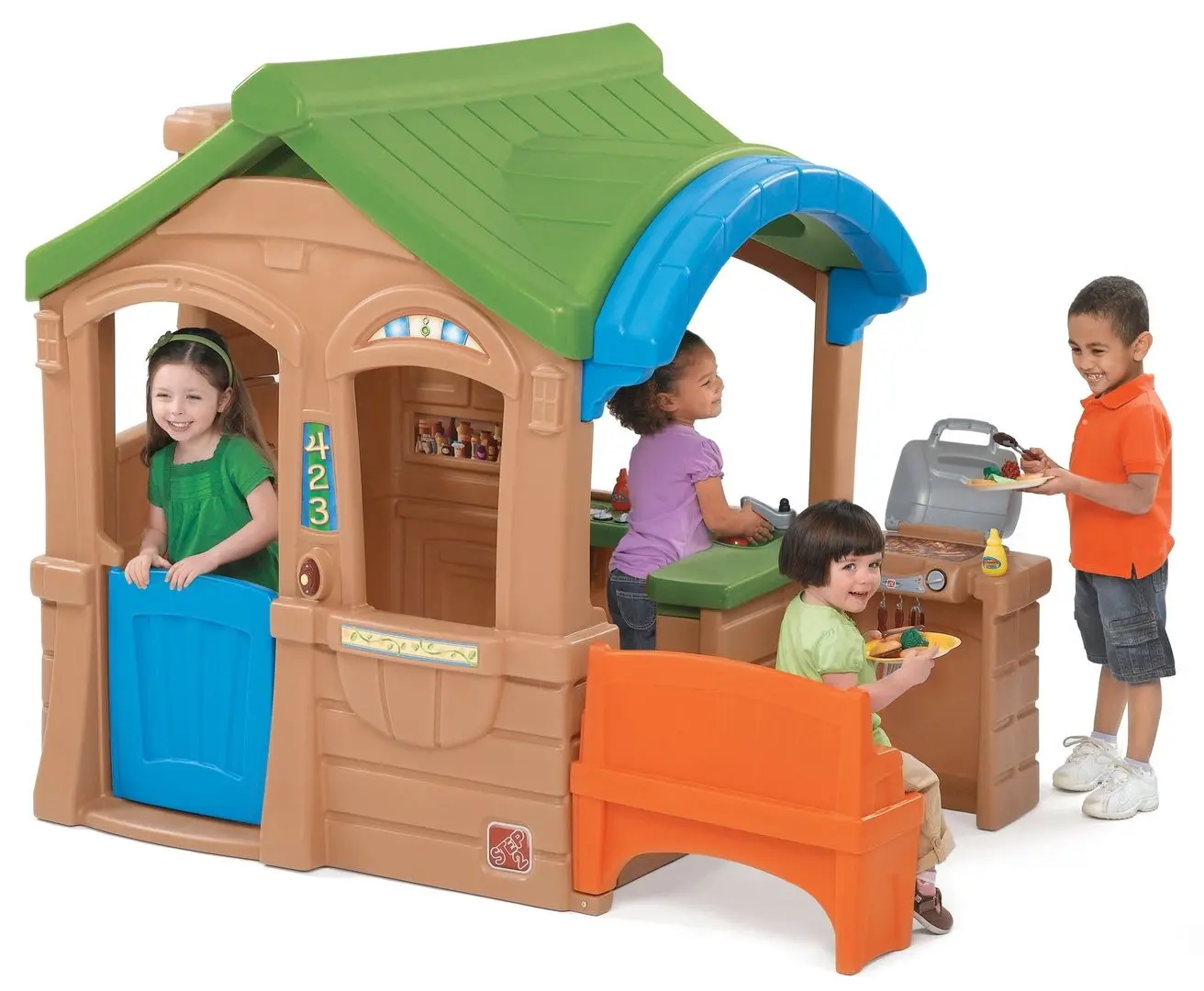 Casuta de joaca Step2 Gather&Grille 8001 (Brown/Green) - 3