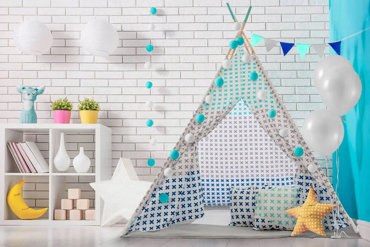 Cort pentru copii Tutumi Crosses (Grey/Mint/Blue) - 2