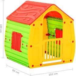 Casuta pentru joaca VidaXL 316177 102x90x109 (Green/Red) Thumb