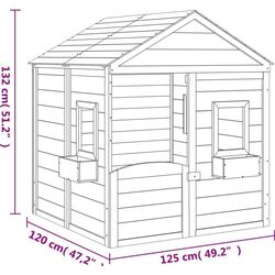 Casuta pentru joaca VidaXL 93686 125x120x132 (Brown) Thumb