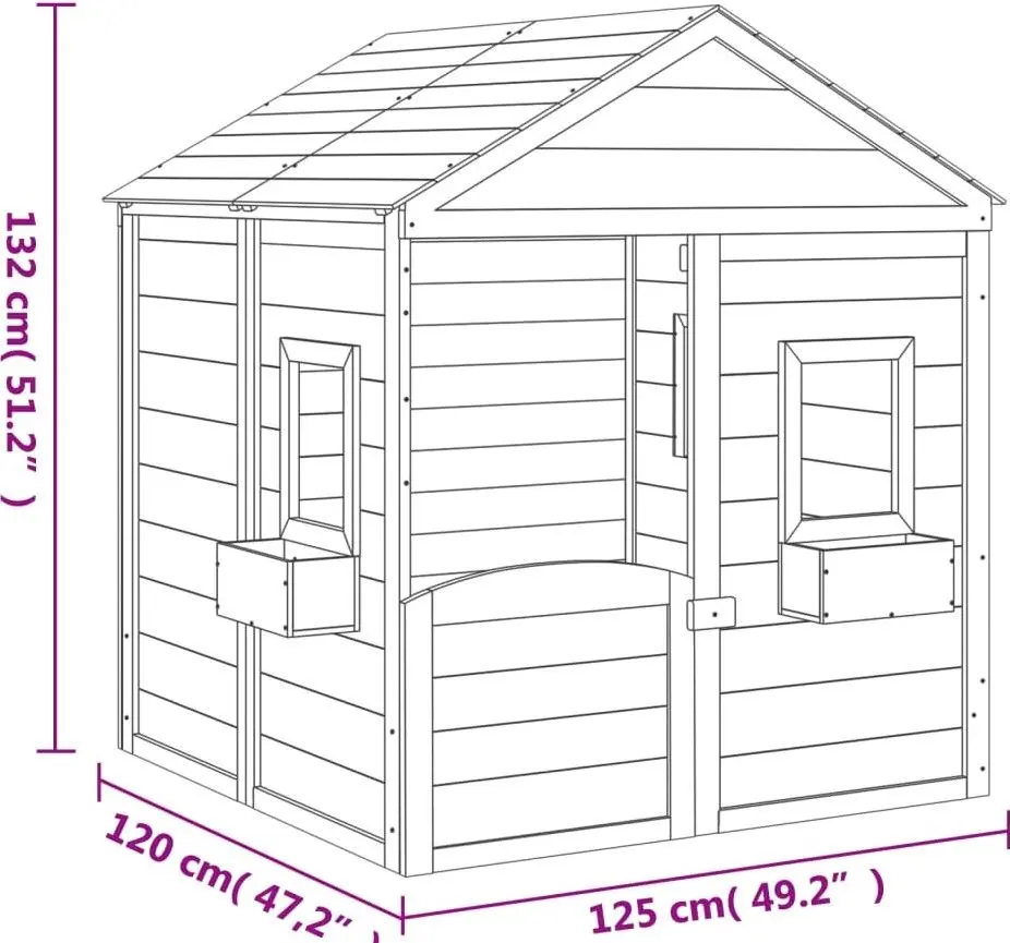 Casuta pentru joaca VidaXL 93686 125x120x132 (Brown)