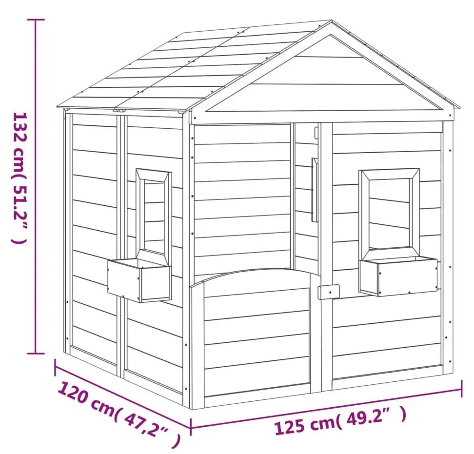 Casuta pentru joaca VidaXL 93687 (Beige/Grey) - 7