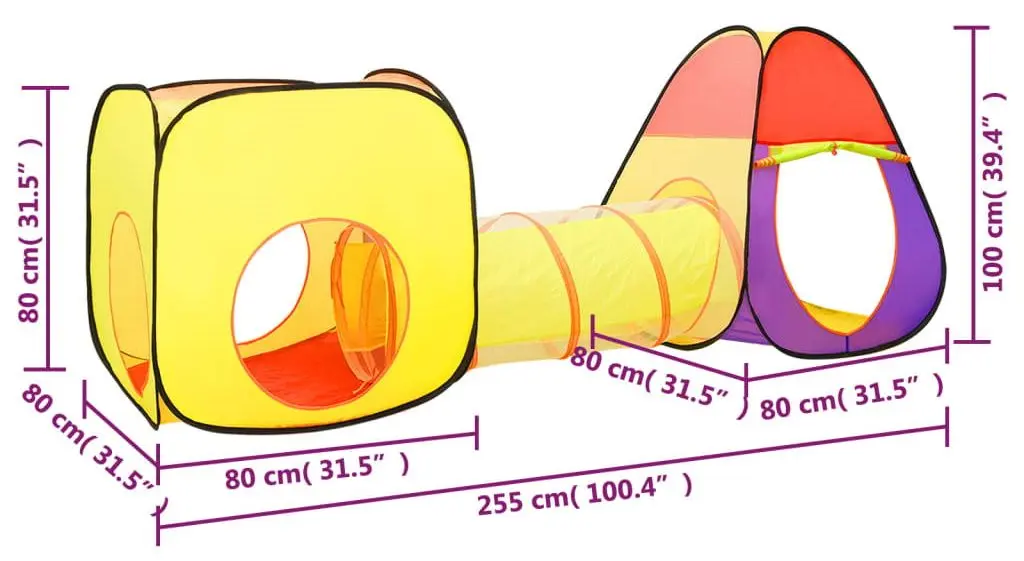 Cort cu tunel VidaXL 3107728 (Yellow)