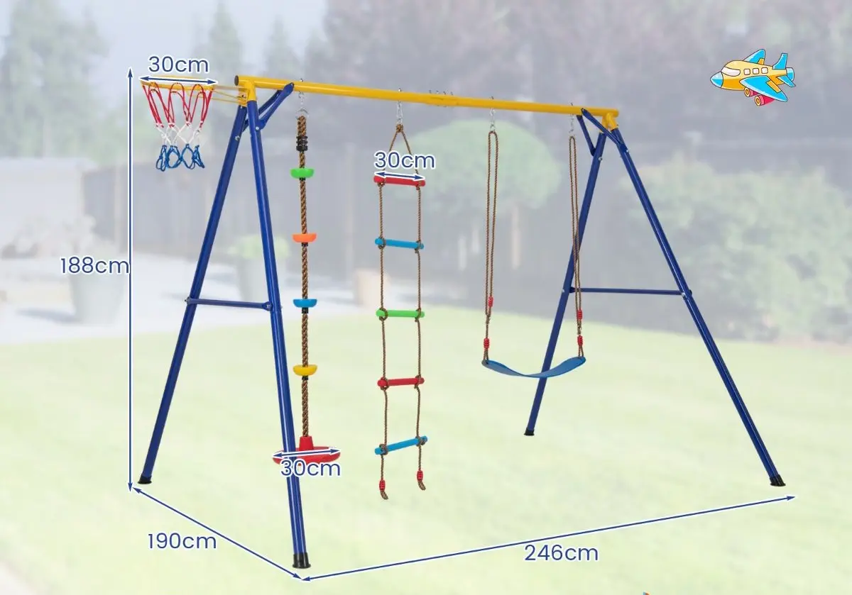 Качели Costway NP11344YE (Yellow/Blue) - 5