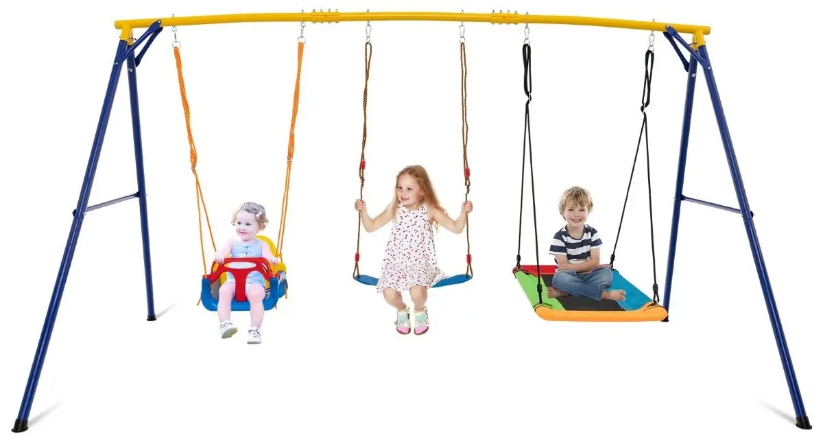 Качели Costway NP11345YE (Yellow/Blue) - 4