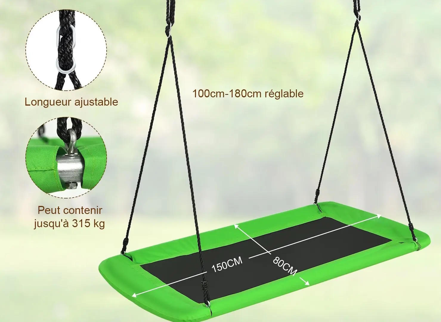 Качели-гнездо Costway NP11663CL (Multicolor) - 6