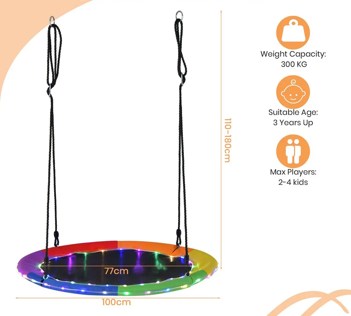 Качели-гнездо Costway NP12018CL (Multicolor)