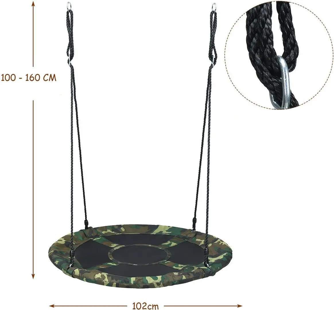 Качели-гнездо Costway OP70581 (Dark Green) - 7