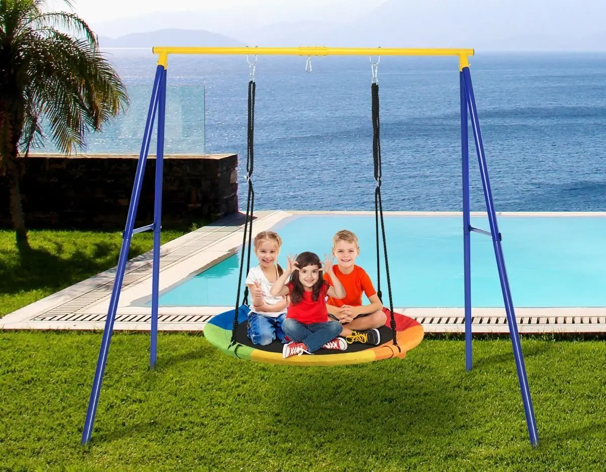 Stand pentru leagan Costway NP10554YE (Blue/Yellow)