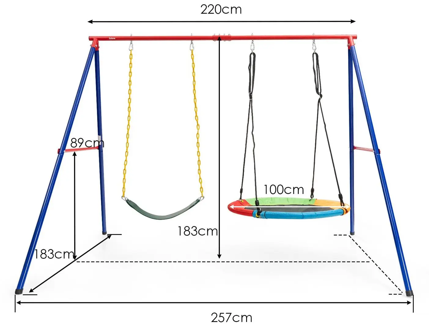 Стойка для качели Costway NP10566-1RE (Blue/Red) - 4
