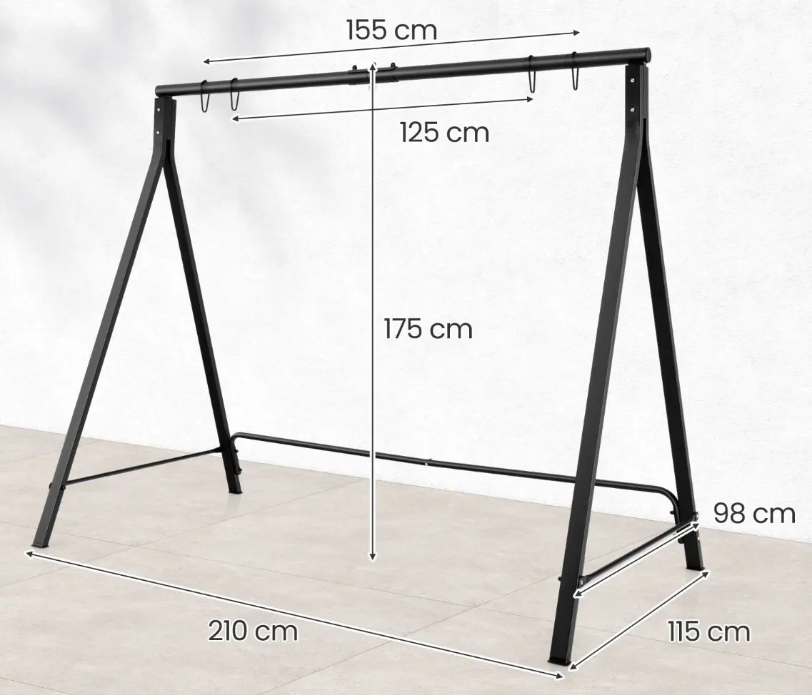 Stand pentru leagan Costway NP11311DK (Black) - 5