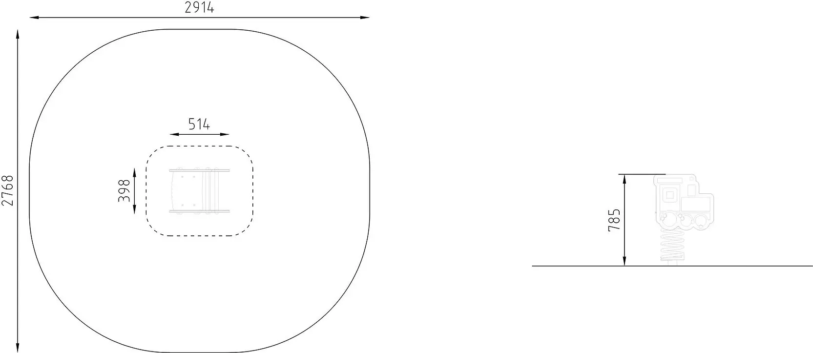 Balansoar pe arc DastimArt 228 (Black/White) - 2