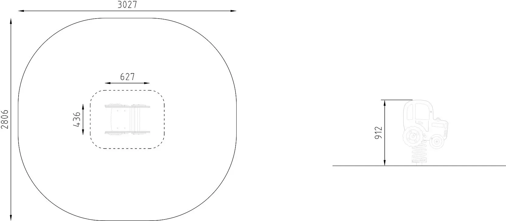 Balansoar pe arc DastimArt 230 (Green/Black) - 2