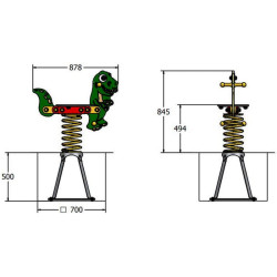 Balansoar pe arc DastimArt 233 (Green/Grey) Thumb