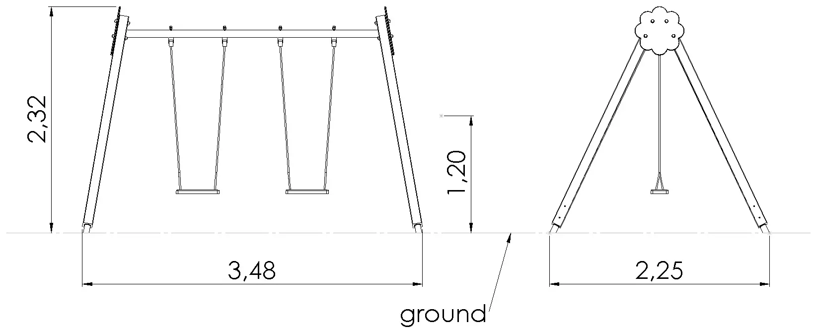 Stand de leagan DastimArt 761 (Brown/Green) - 2