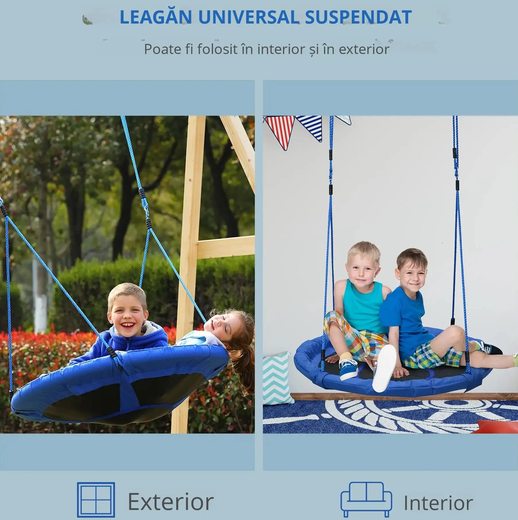 Leagan cuib Homcom 344-005 (Blue/Black) - 7
