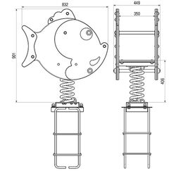 Качалка на пружине InterAtletika Fish TE 203 (Red/Yellow) Thumb